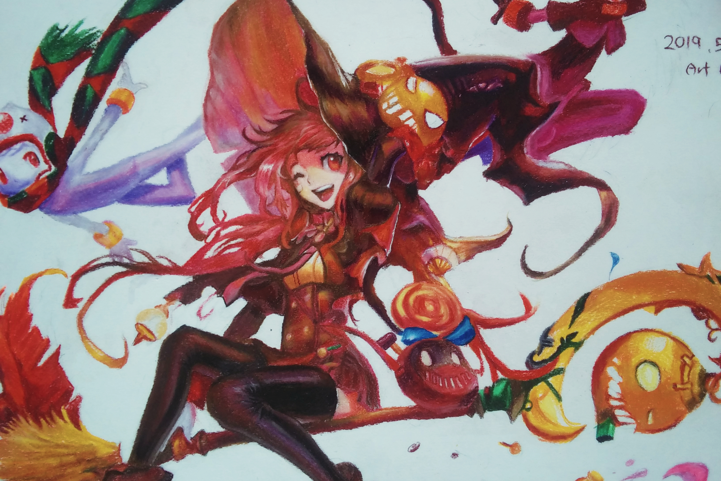 手绘教程王者荣耀人物彩铅画,手绘王者荣耀人物彩铅教程