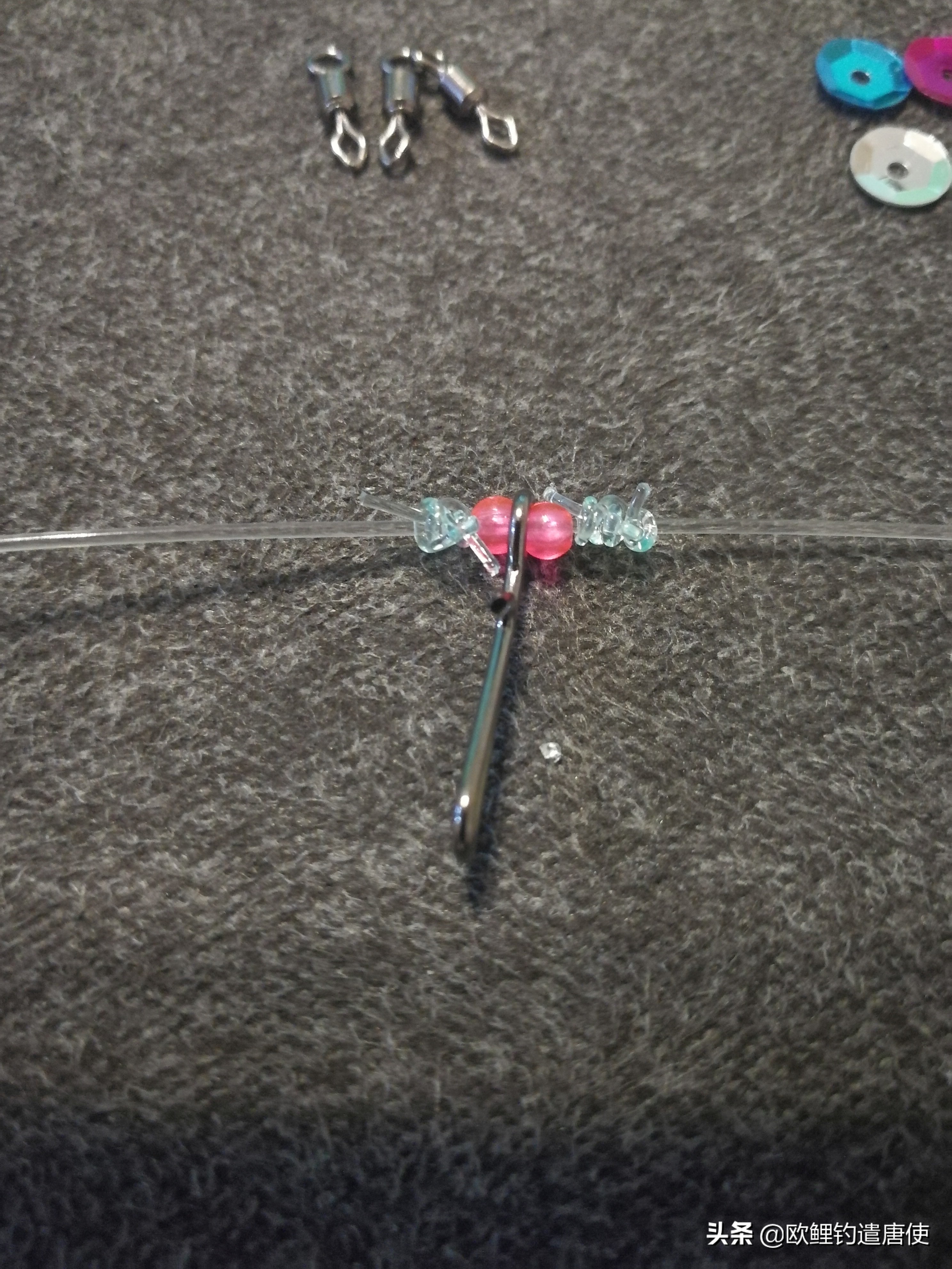 海竿钓鱼绑串钩用什么鱼料,海竿串钩线组浮漂正确绑法图解