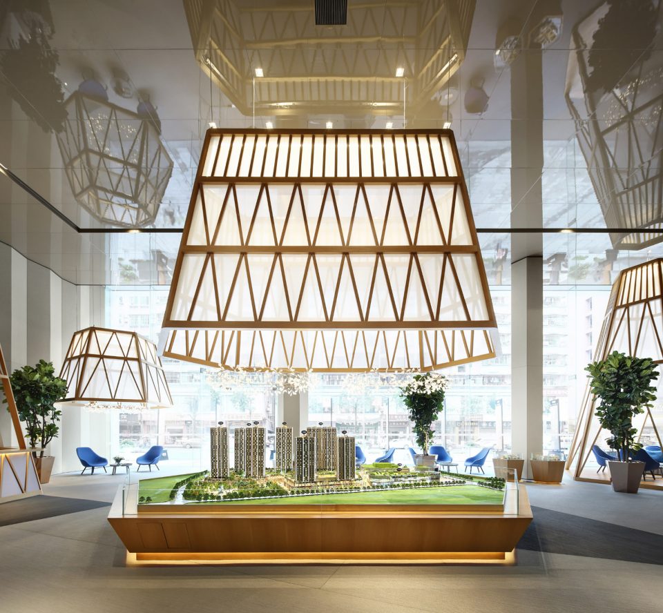 西式平面几何构造重塑当代梦境凉亭——长安鼎峰悦境营销中心