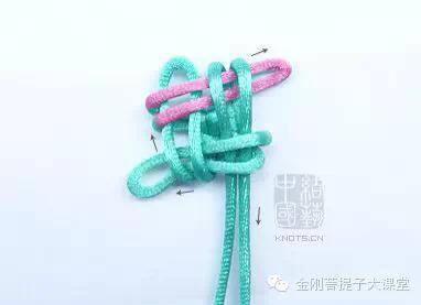 双线弹力绳金刚手串收尾打结图解,手串弹力绳打结方法视频教程全集