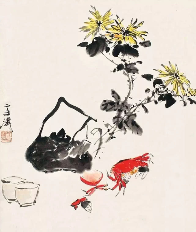 名家笔下的螃蟹诱人极了,中国名家笔下的螃蟹