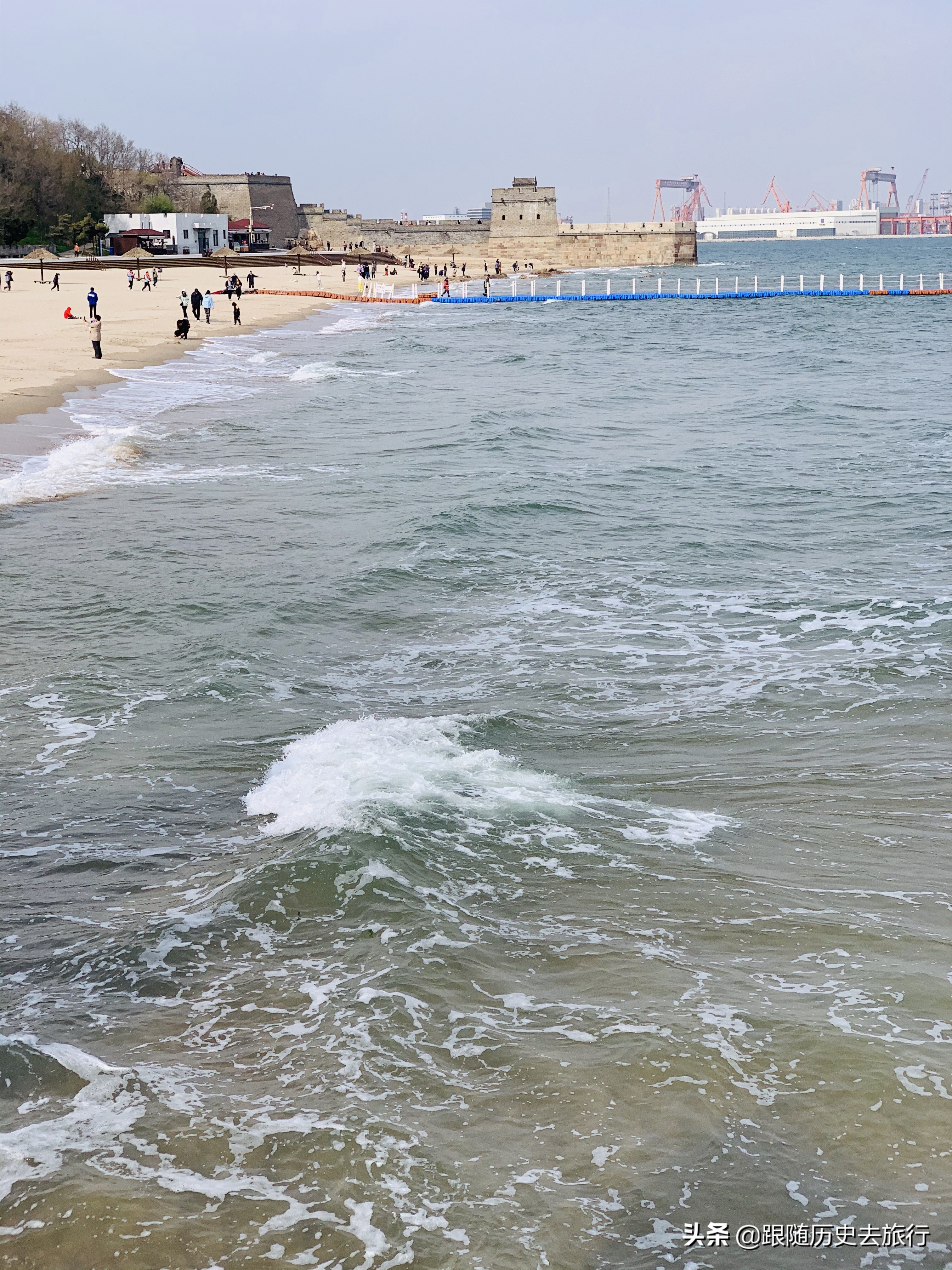 秦皇岛古长城美如画,万里长城老龙头俯视图