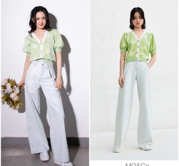 杨幂gucci开衫,杨幂蓝色开衫