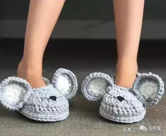毛线地板拖鞋编织教程全过程,钩拖鞋的各种钩织教程