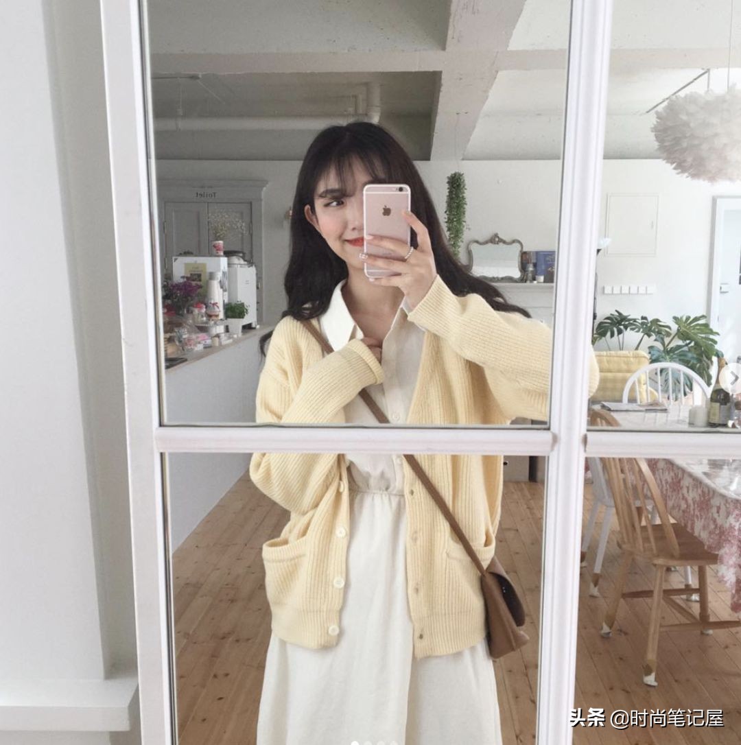 爆款撞色慵懒风毛衣穿搭,毛衣衬衫外套长款慵懒风穿搭