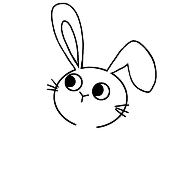 1-3岁简笔画入门小白兔,小白兔抱着胡萝卜简笔画怎么画