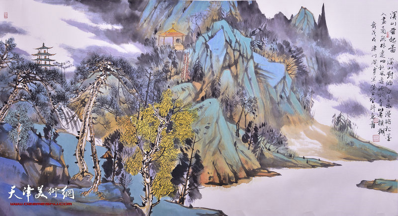 天津市青年山水画家闫勇,天津画家闫勇作品