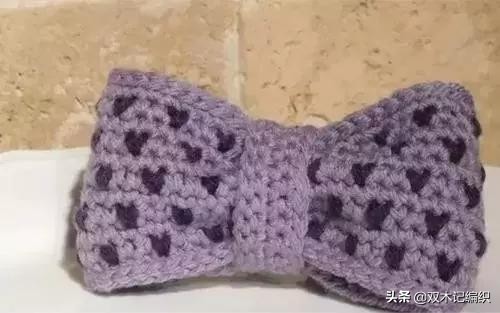 蝴蝶结的钩法教程全过程,金边蝴蝶结钩针详细教程图解