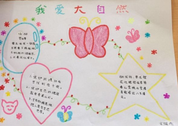 春天的作文配图手抄报,春天春游手抄报字