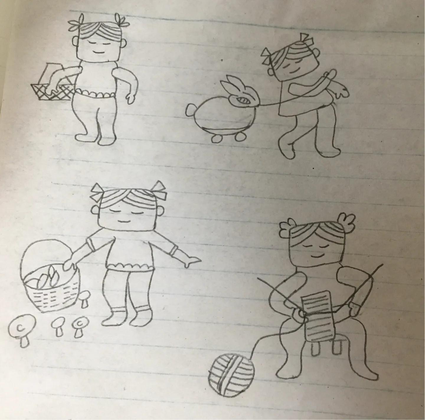 热爱运动的儿童画,女孩运动简笔画