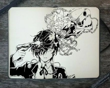 针管笔手绘黑白小插画简单,黑白风的针管笔小插画