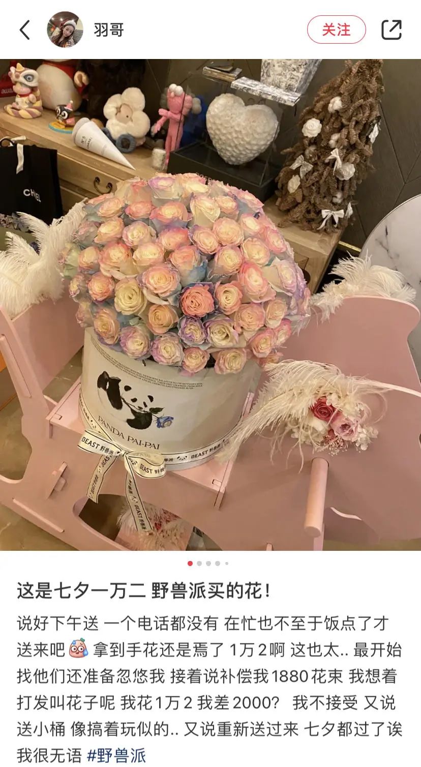 野兽派一支玫瑰多少钱,野兽派2万多的花