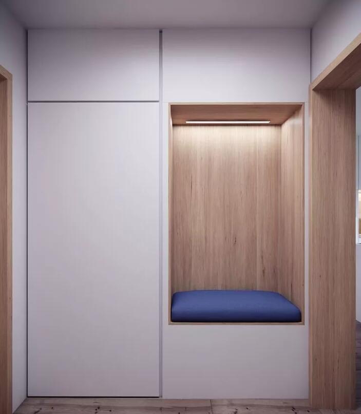 入户门厅造型设计,入户只能做一扇门的鞋柜怎么设计