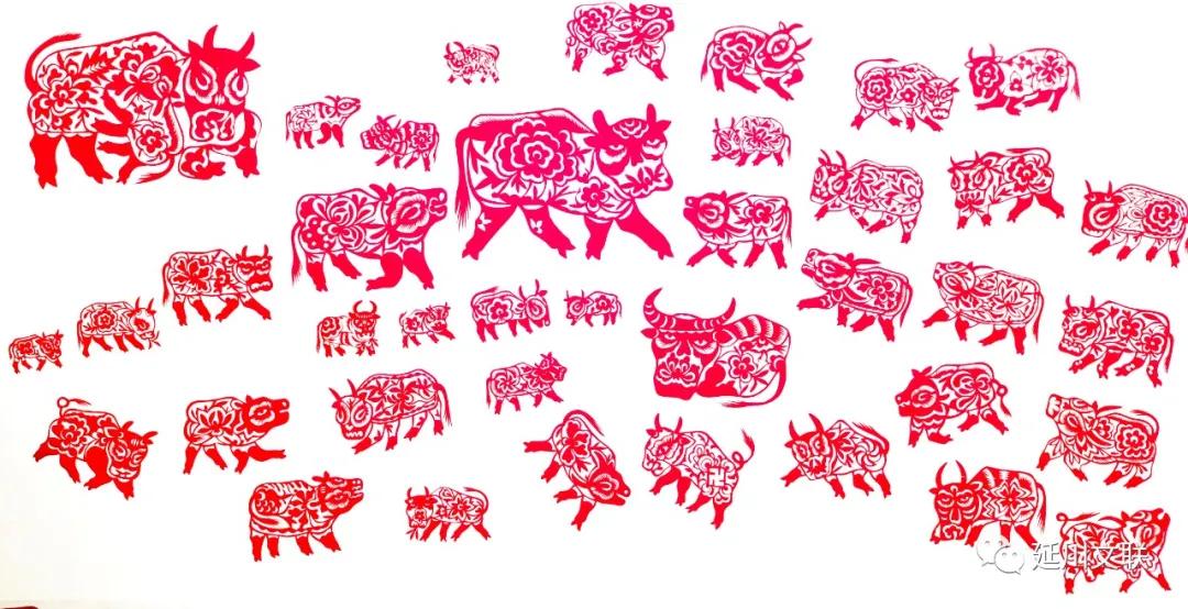 牛年送福手工作品,牛年送吉祥的手工剪纸窗花