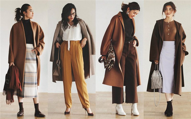 秋冬氛围感大衣深驼色,廓形中款米色大衣