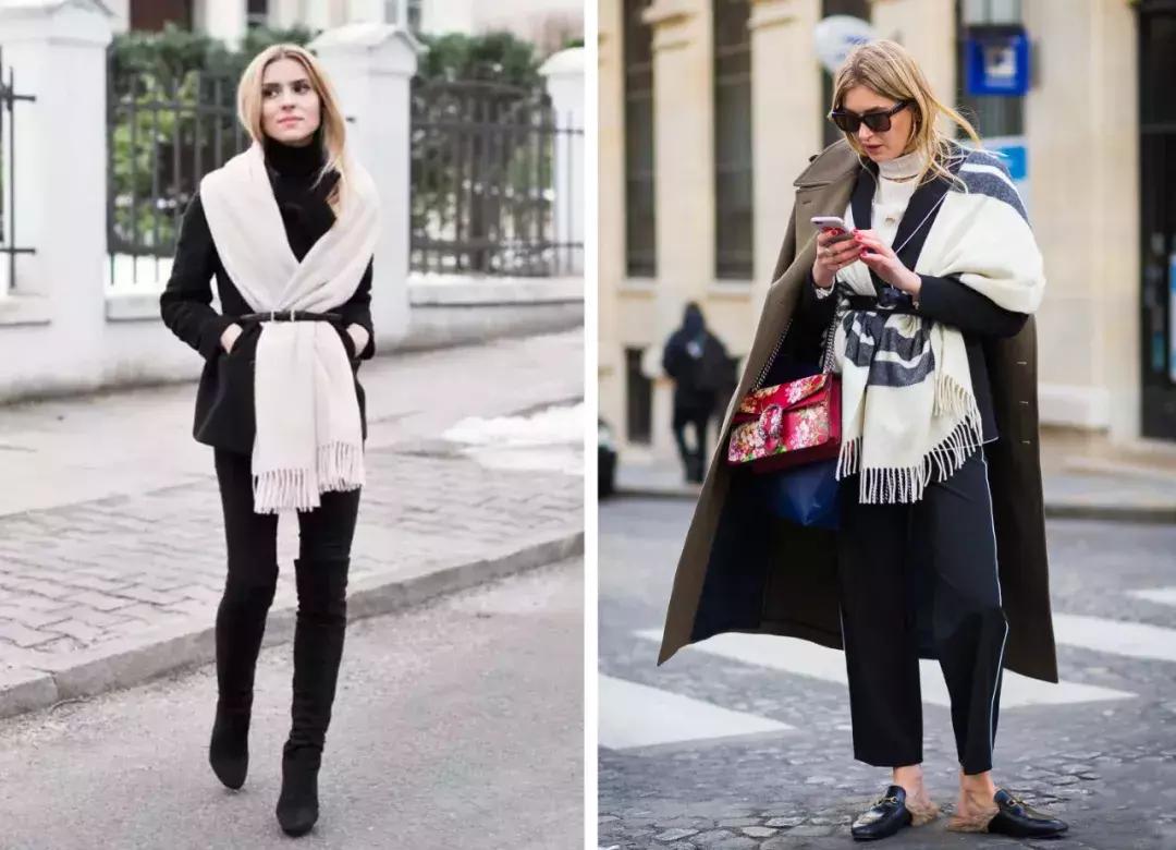 适合羽绒服显脸小围巾的系法,怎么给女生系围巾不会显脸小