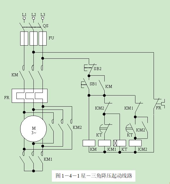 用时间继电器控制星三角启动线路,时间继电器控制电机星三角