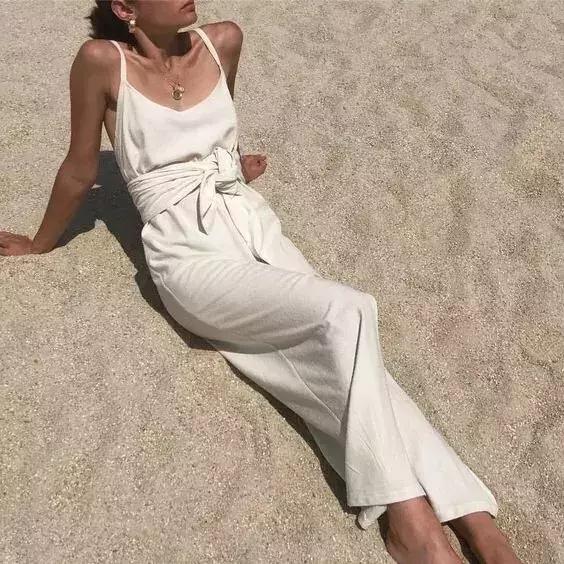 夏天亚麻显瘦气质套装,今夏流行穿亚麻高级爆了