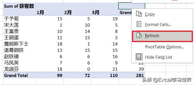 excel数据透视表如何改动数据,excel数据透视表刷新列宽保持不变