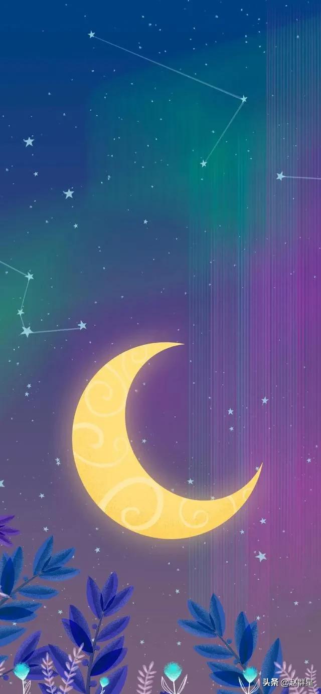 月亮像一艘艘小船,月亮像是一个洞