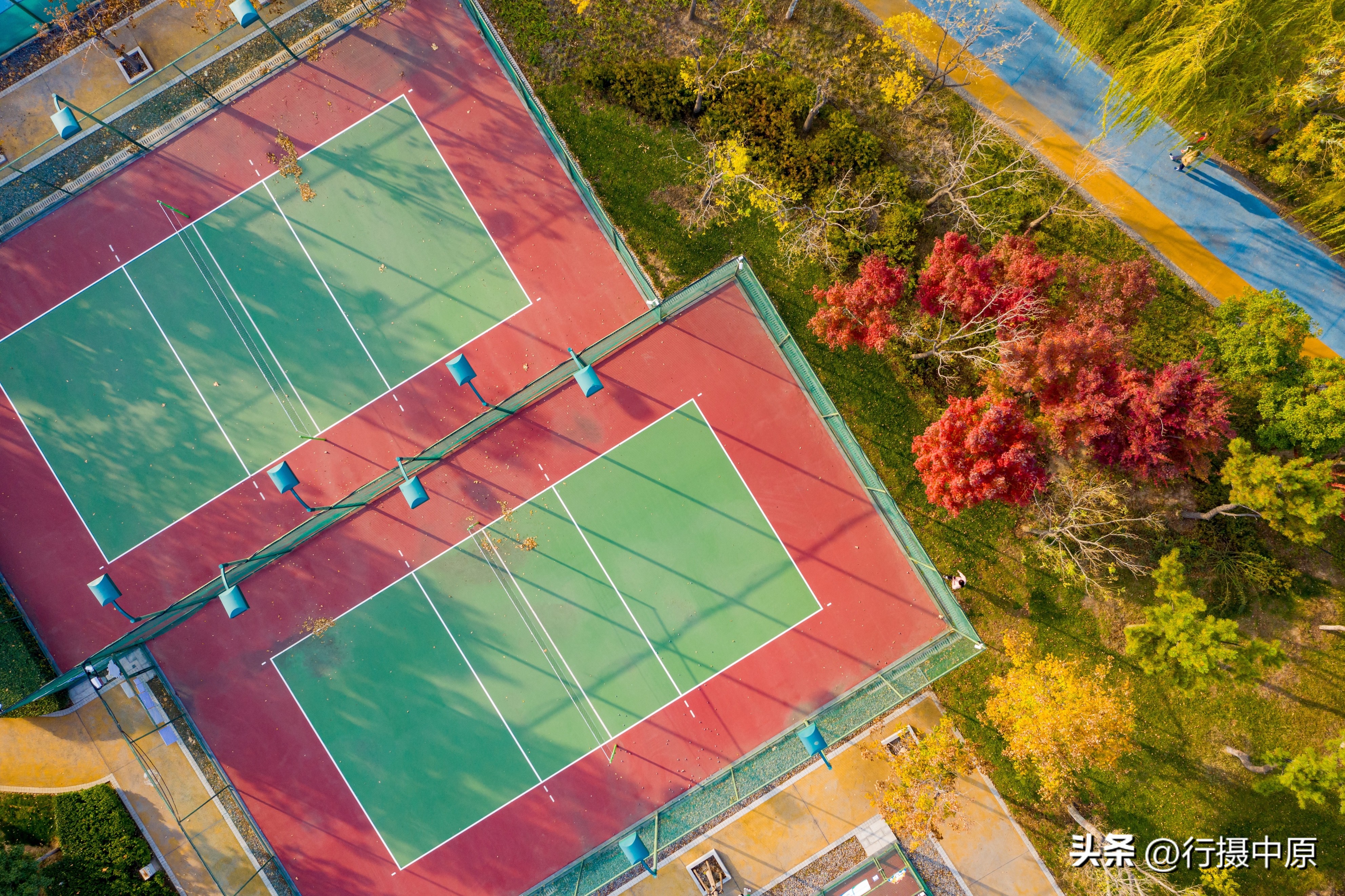 郑州这片“藏”在五彩植被之间的球场,“运动迷”值得打卡