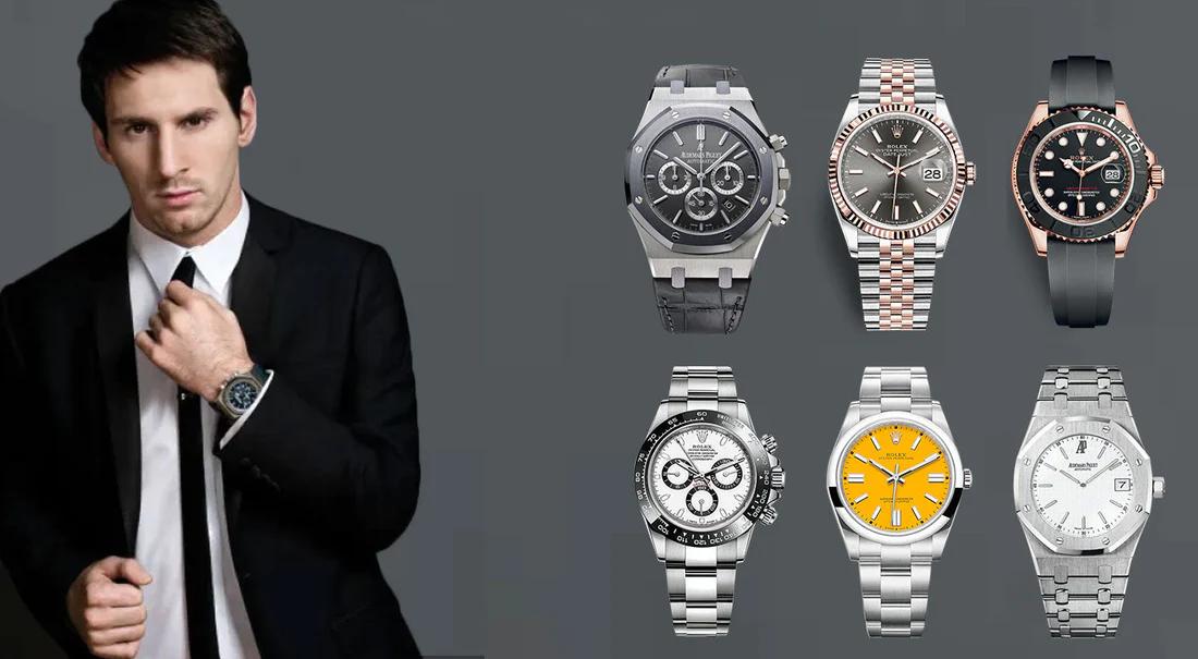 梅西戴的红表带手表,梅西金球纪念手表