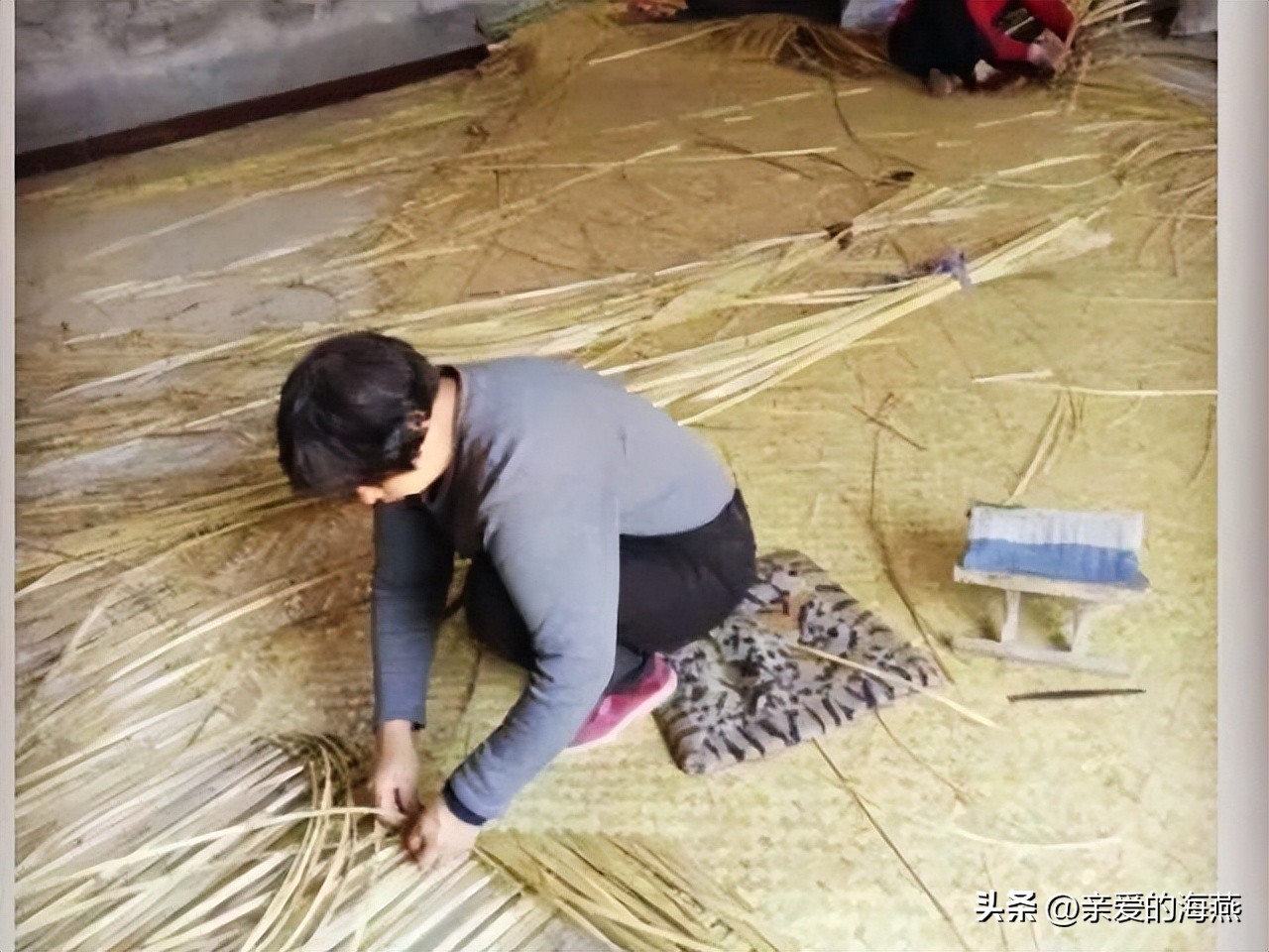 东北传统炕席,手工草编炕席