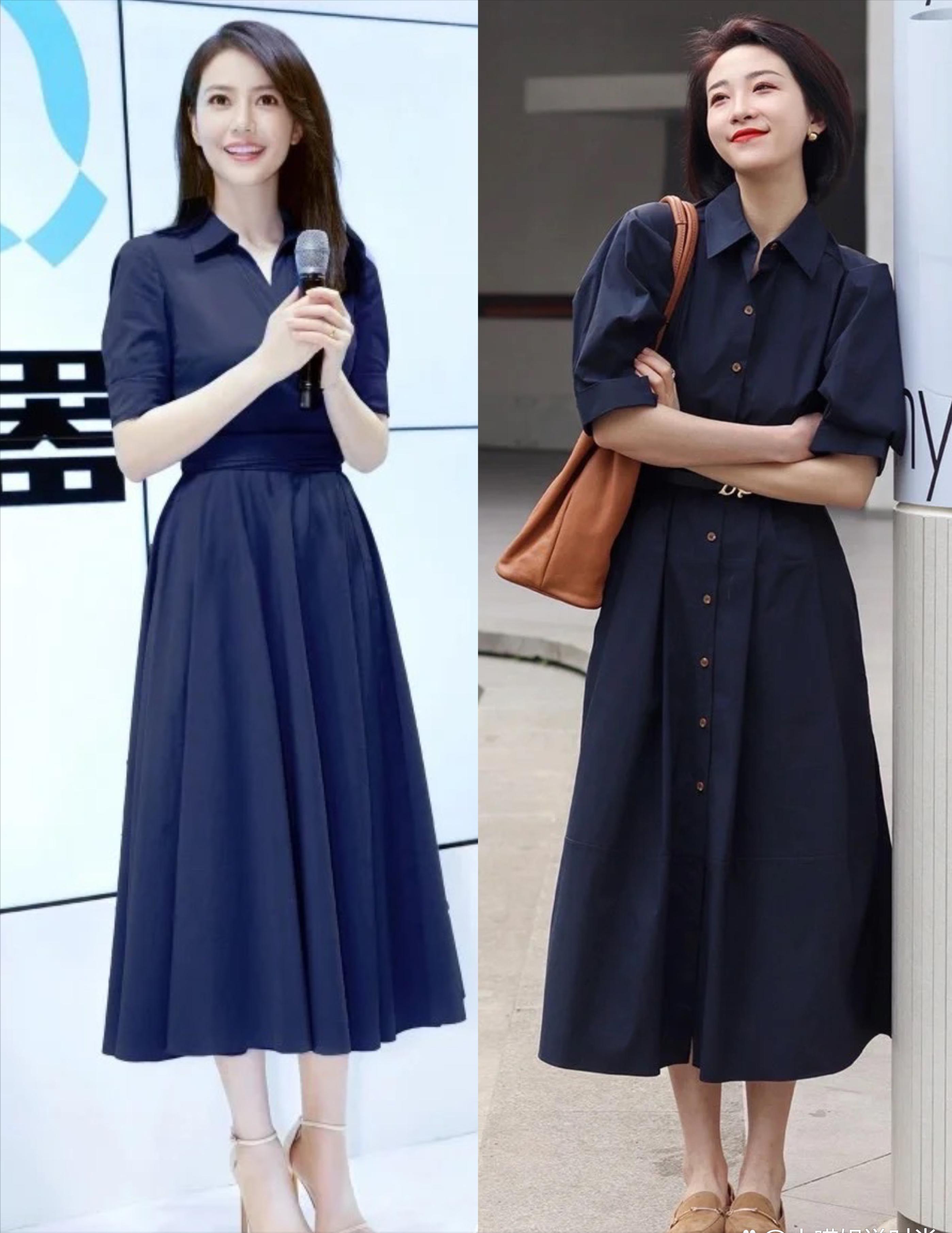 藏蓝色和黑色夏季穿哪个显白,藏蓝穿搭颜色