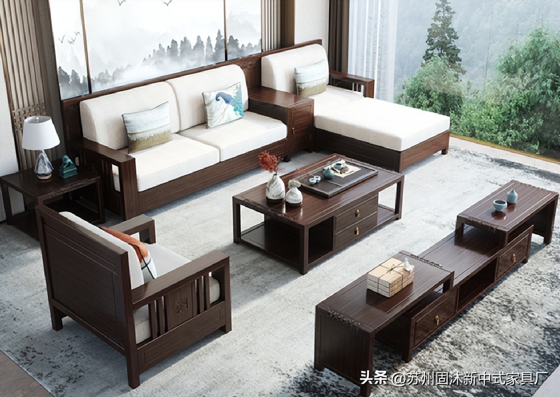 江苏实木中式沙发,中式实木整装沙发