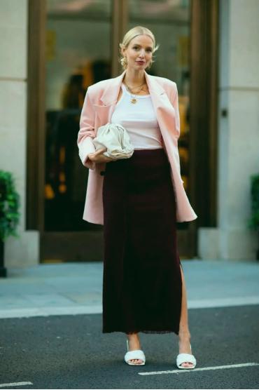 粉色搭配的高级穿法,粉色大衣穿搭高级感