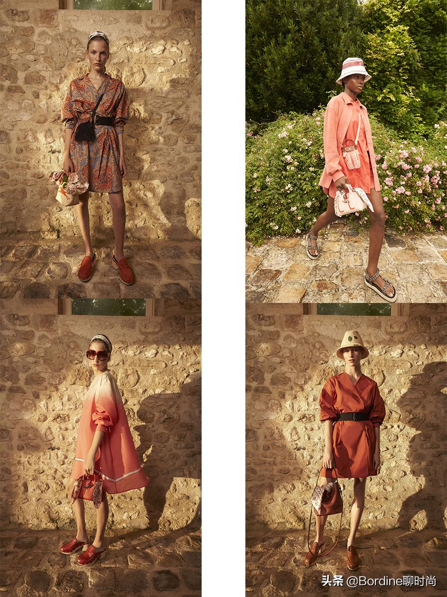 Longchamp2022春夏系列,腰带的收腰亮点,浅色清新图案更添活力