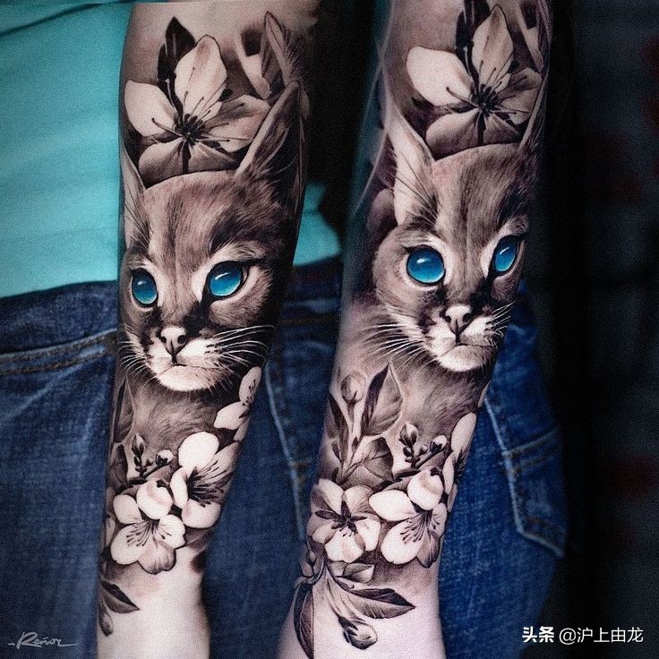 猫咪纹身图案设计,猫咪纹身图片小图案