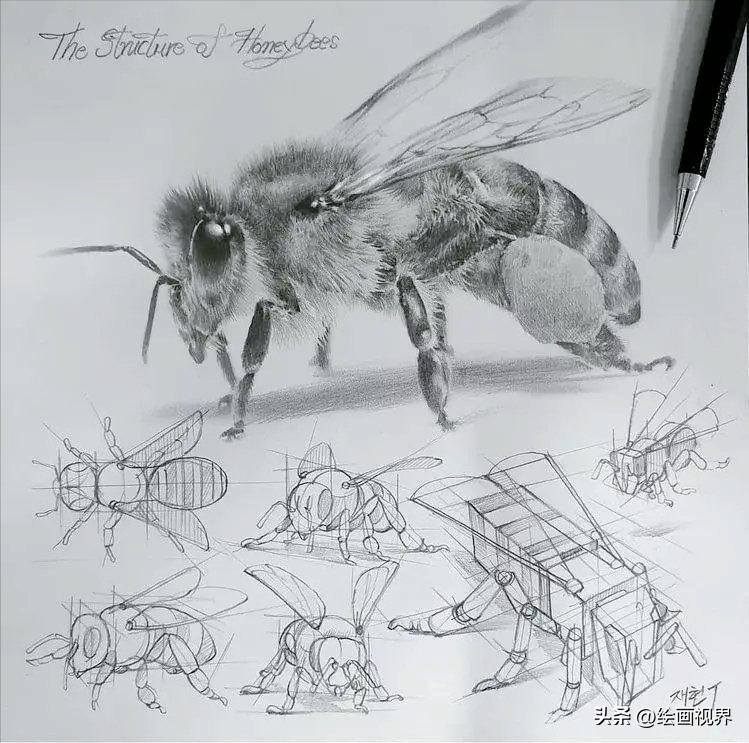 动物素描简笔画图片大全,动物素描很难画出体积感