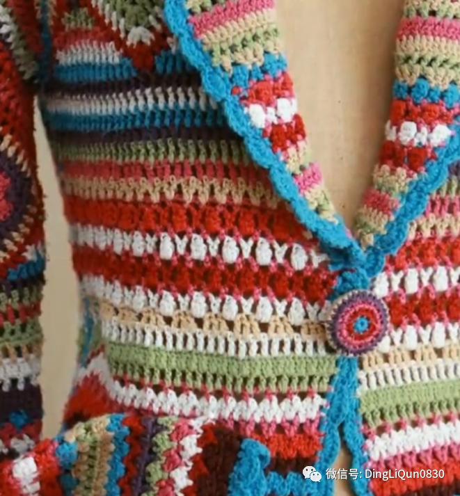 针织开衫作品,带帽针织衫开衫外套彩线