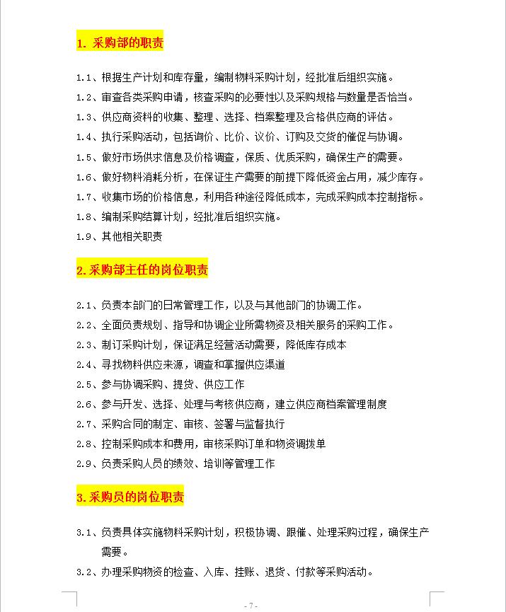 采购人员的管理制度范文,采购部员工绩效管理制度