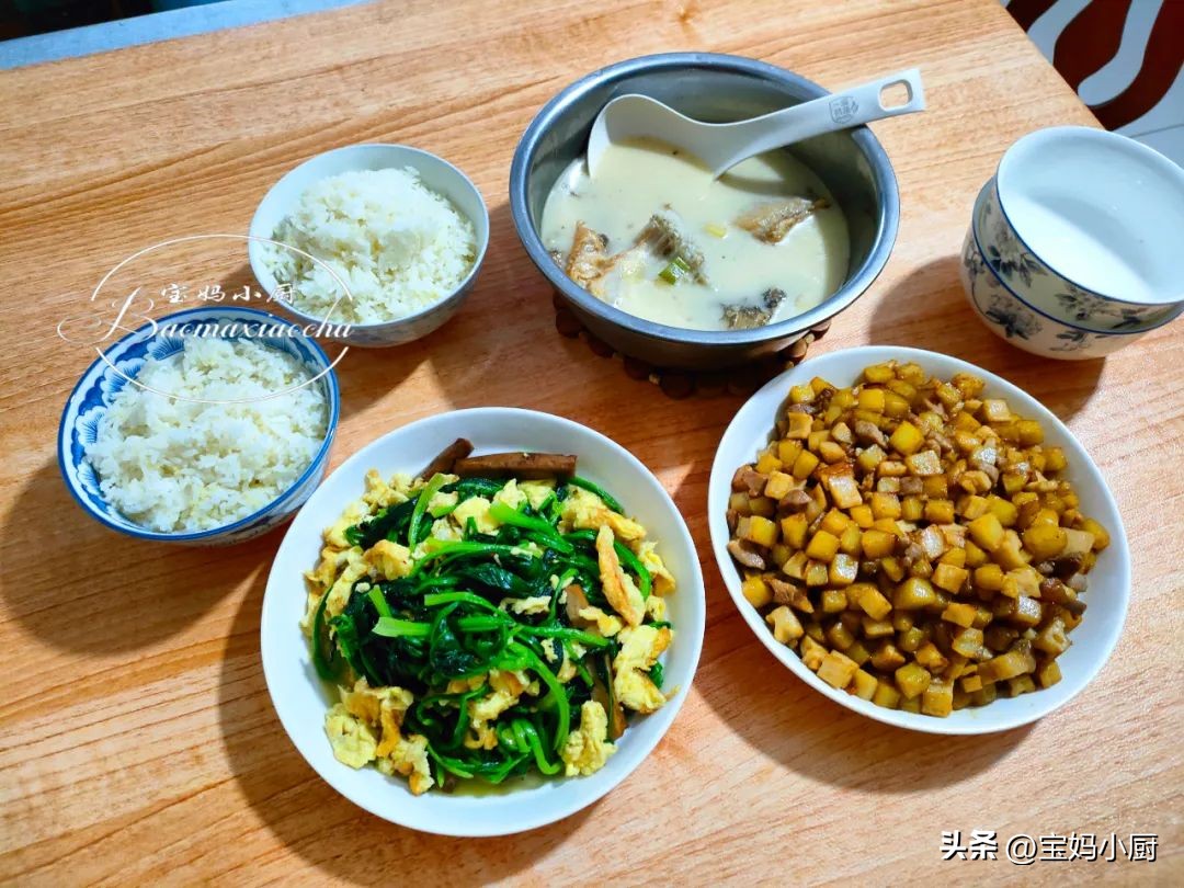 3菜1汤搞定晚餐荤素搭配营养均衡,四口之家的晚餐食谱一周不重样