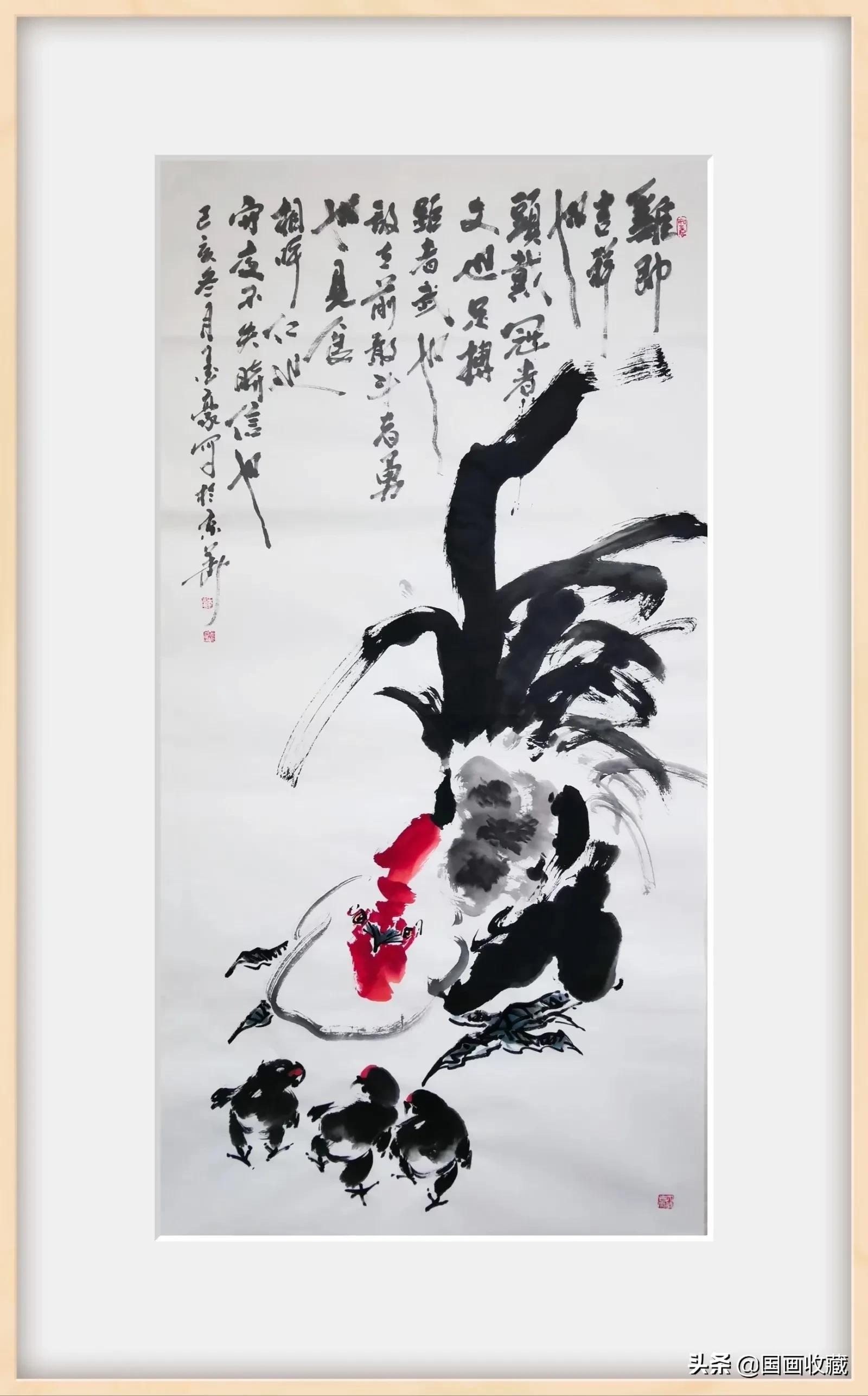 墨豪画鸡高清大图,墨豪画鸡创意作品