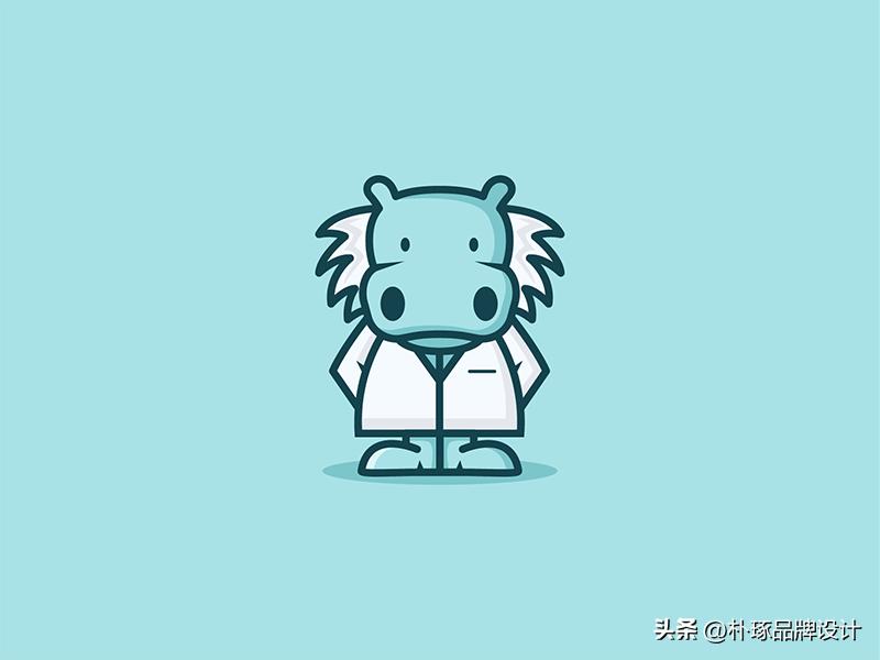 张开血盆大嘴IP动物形象河马元素logo创意集锦