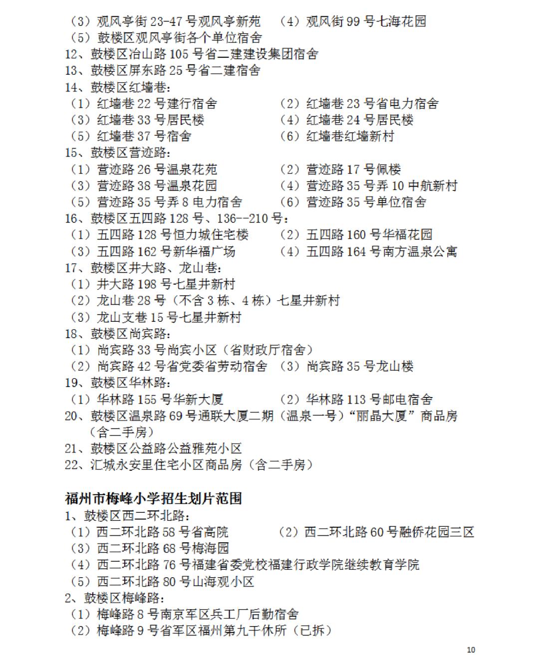 2023年福州市鼓楼区小学划片政策,福州最新鼓楼区小学划片范围