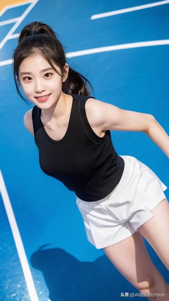 手中拿着篮球ai绘画,打篮球的男生和女生绘画教程