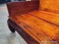 十八世纪黄花梨独板围子床图片,三围罗汉床黄花梨