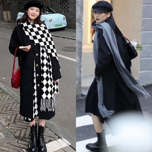 潮流搭配不会烂大街的围巾系法,围巾这样穿显得时尚有气质