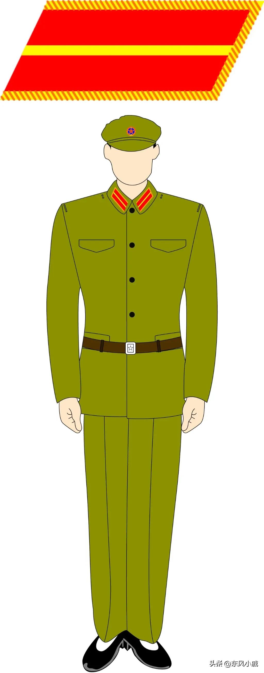 58式军服戴军衔,58式军衔领章图片