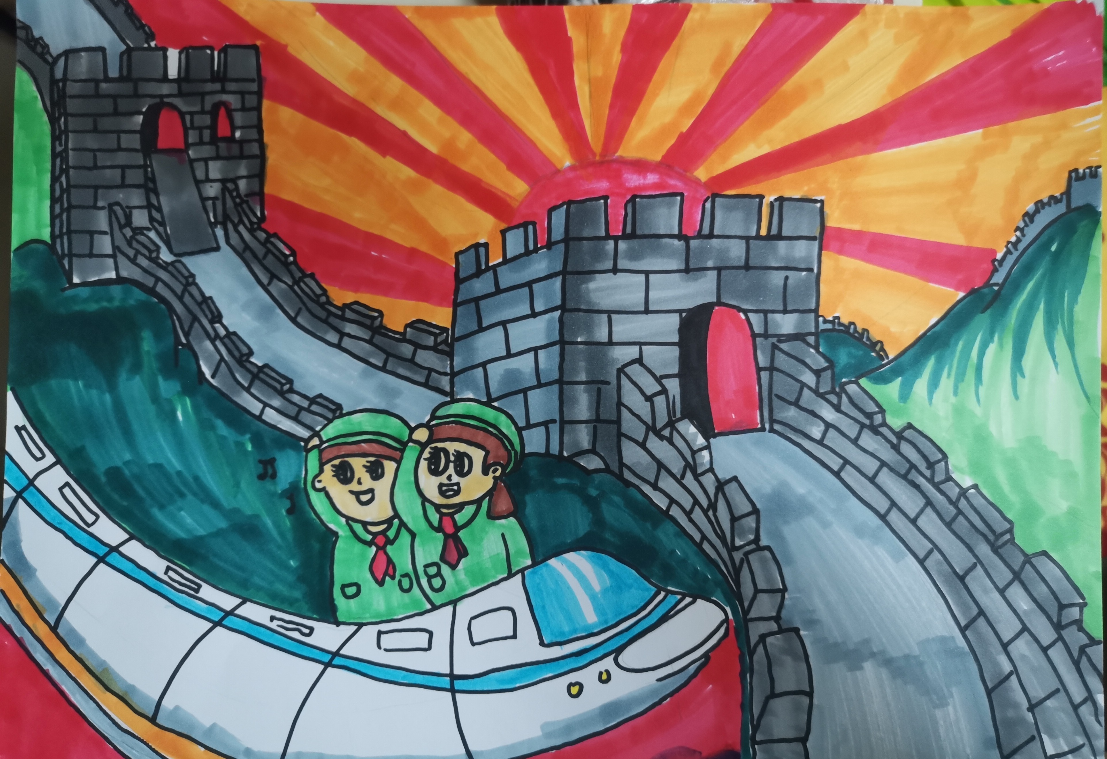 建党100周年绘画比赛桂林,建党100周年主题绘画青春同行