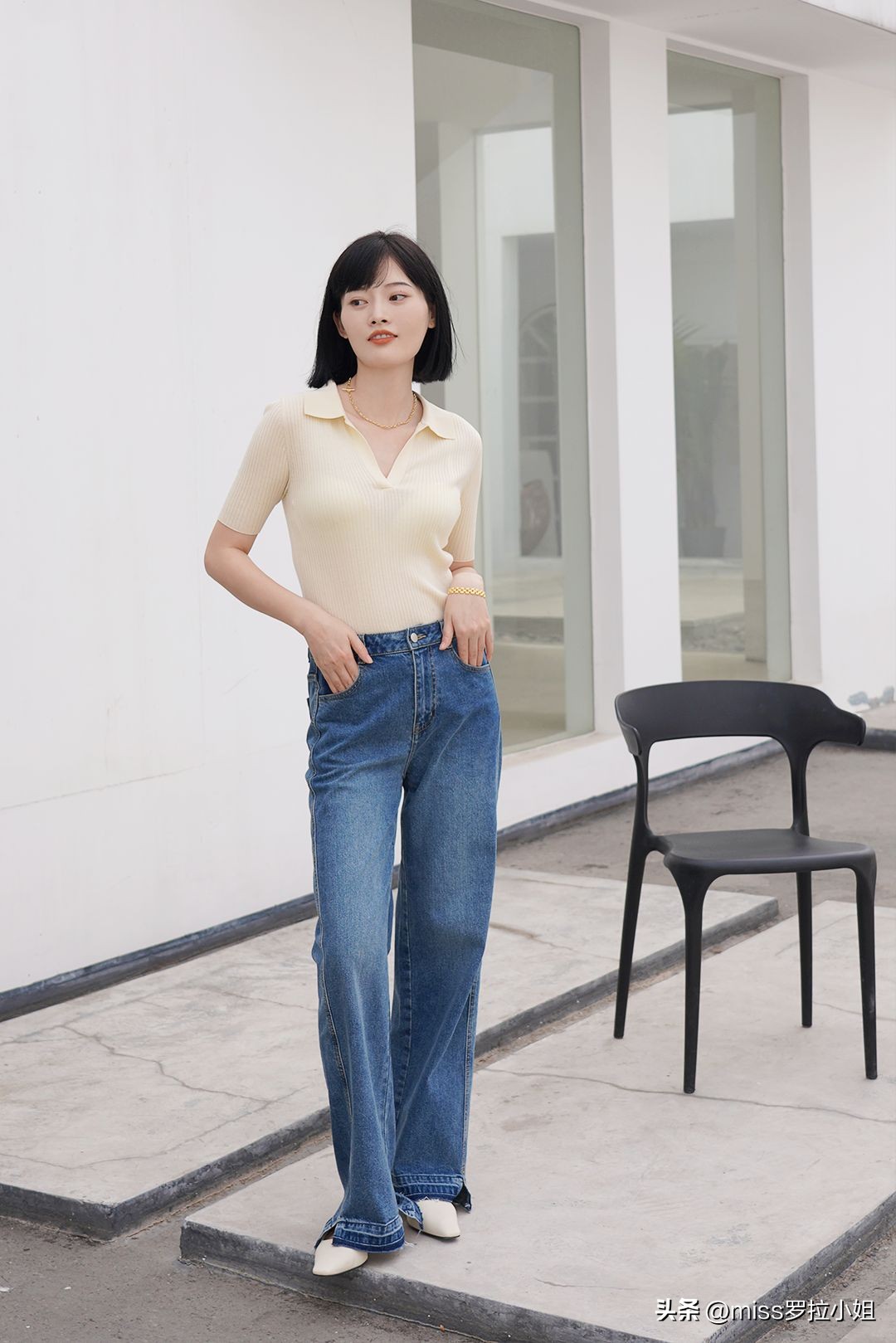 小个子雪纺v领上衣质感,女生穿搭ins高级质感上衣