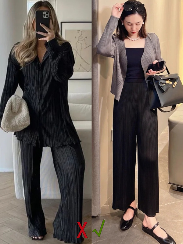 百褶裙该下岗了，今年流行的是“百褶裤”，时髦精致，谁穿了谁美