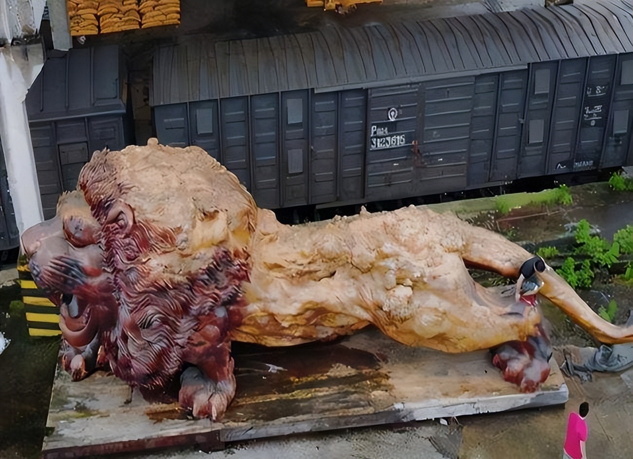 广西一男子雕出15米雄狮，出价300万都不卖，如今闲置无人问津