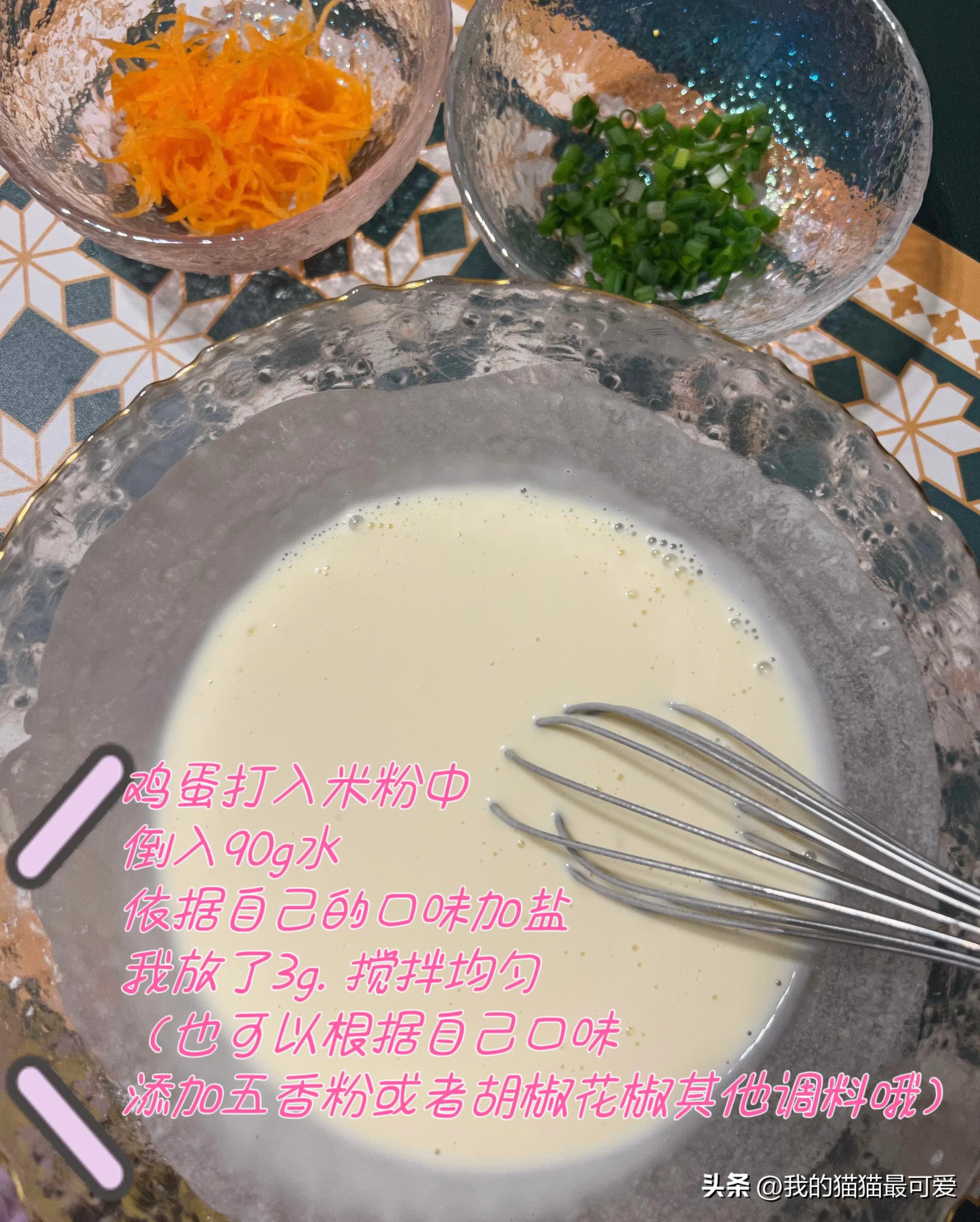 早点米粉饼怎么做,早餐糯米粉鸡蛋饼简单做法