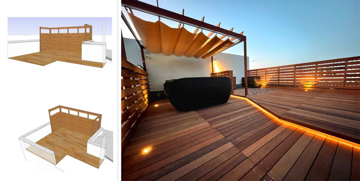 顶楼露台是贴砖好还是塑木地板好,露台花园地板做防腐木还是铺砖好