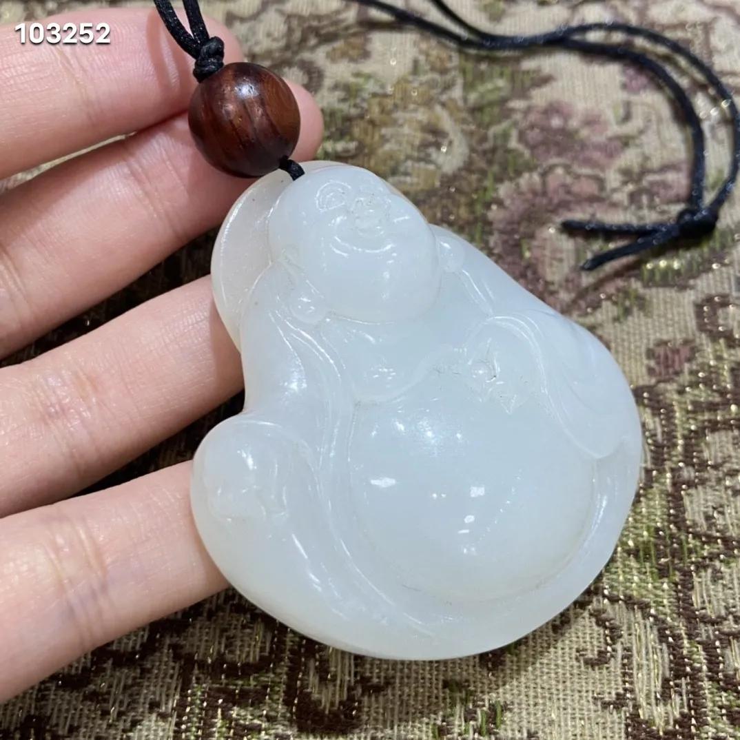 和田玉羊脂白玉雕刻弥勒笑佛挂件,和田青玉弥勒佛摆件价格